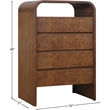 Meridian Furniture Giada Brown Oak And Ash Burl Veneer Chest