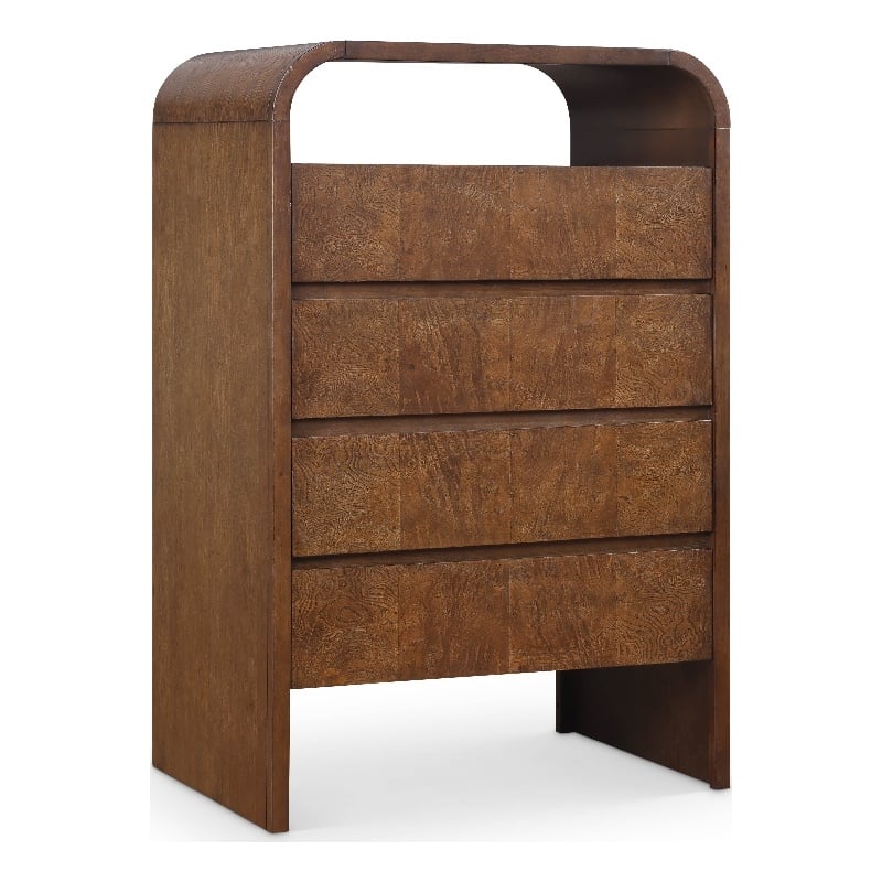 Meridian Furniture Giada Brown Oak And Ash Burl Veneer Chest