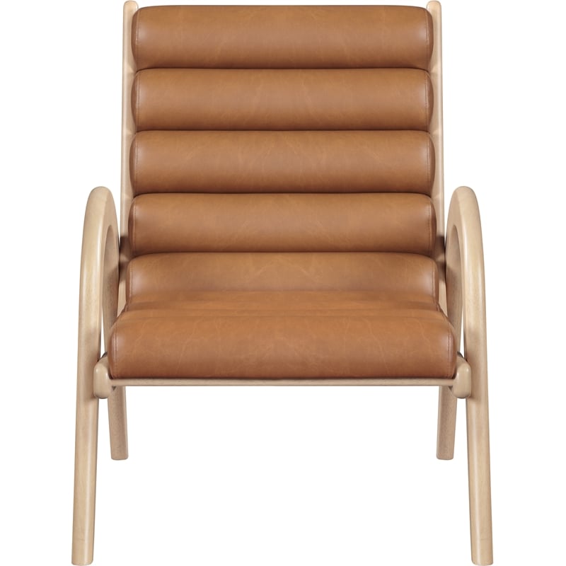 Meridian Furniture Randal Cognac Vegan Leather Accent Chair