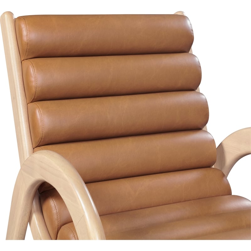 Meridian Furniture Randal Cognac Vegan Leather Accent Chair