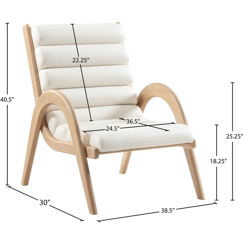 Meridian Furniture Randal Cream Vegan Leather Accent Chair