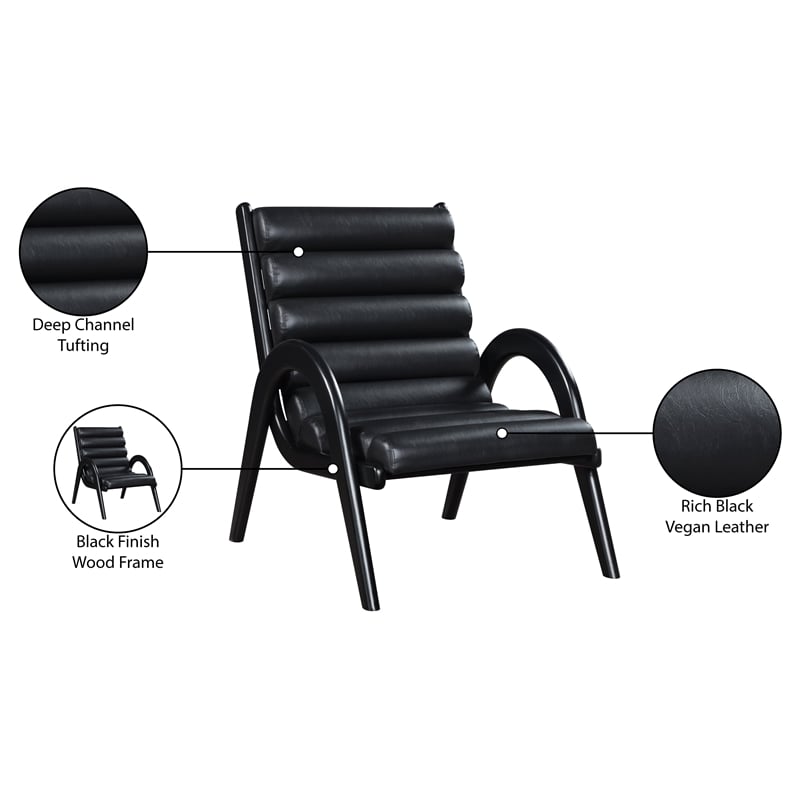 Meridian Furniture Randal Black Vegan Leather Accent Chair