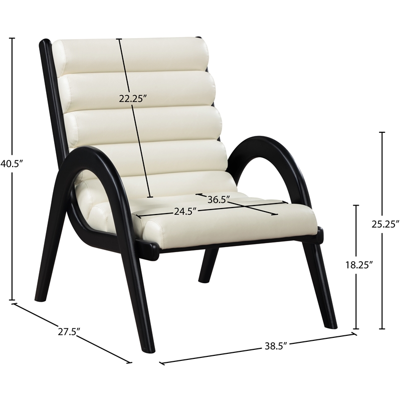 Meridian Furniture Randal Cream Vegan Leather Accent Chair