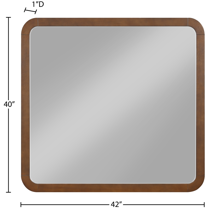 Meridian Furniture Giada Brown Oak And Ash Burl Veneer Mirror
