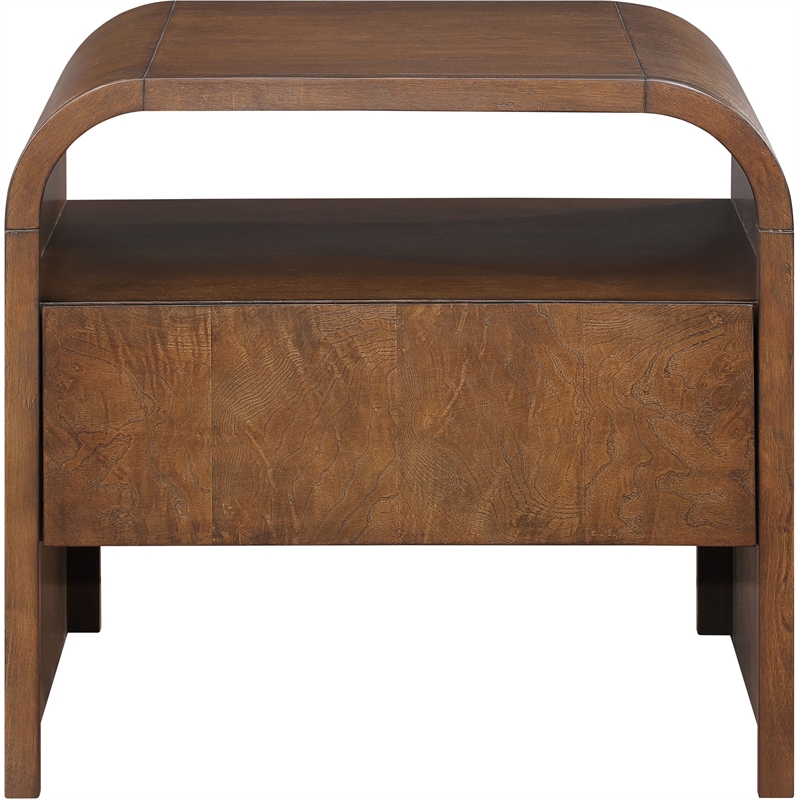 Meridian Furniture Giada Brown Oak And Ash Burl Veneer Night Stand
