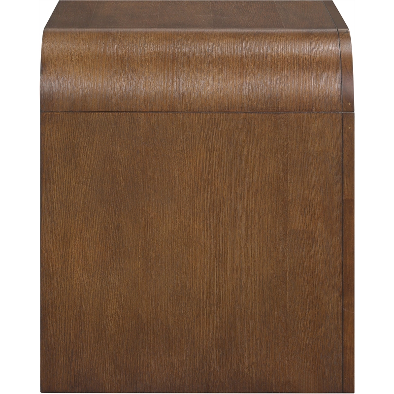 Meridian Furniture Giada Brown Oak And Ash Burl Veneer Night Stand