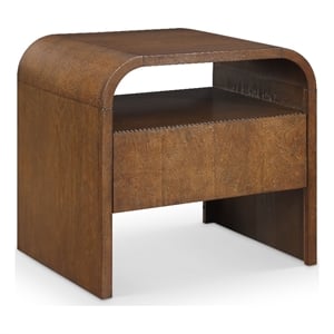 Meridian Furniture Giada Brown Oak And Ash Burl Veneer Night Stand