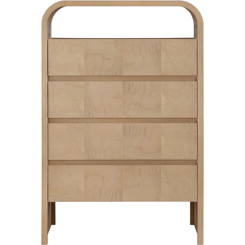 Meridian Furniture Giada Natural Oak And Ash Burl Veneer Chest