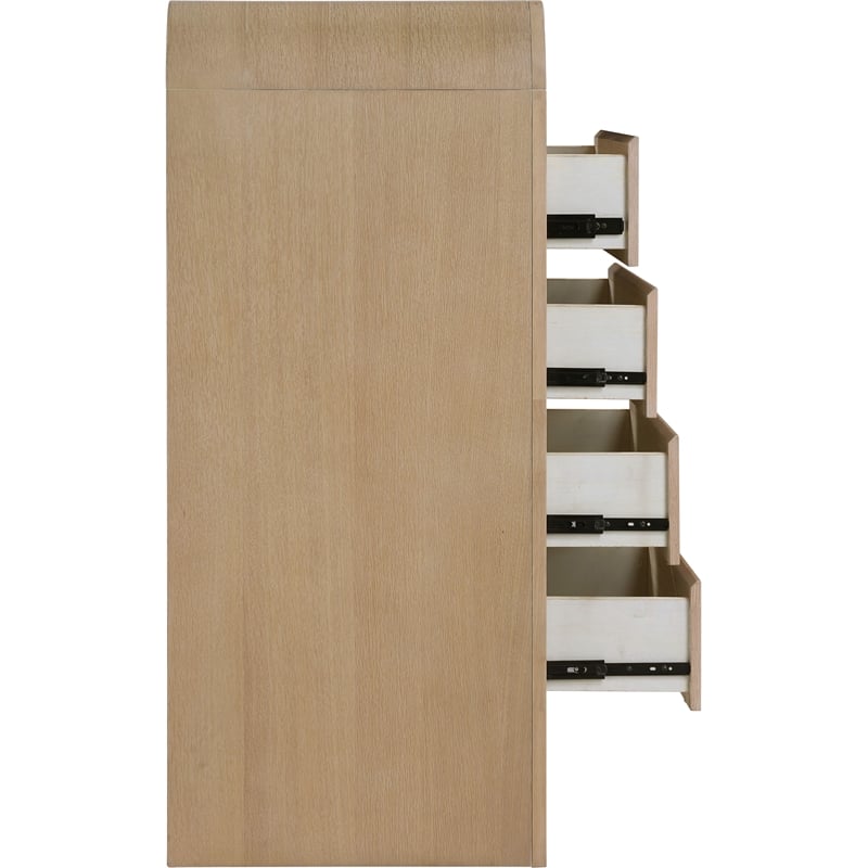 Meridian Furniture Giada Natural Oak And Ash Burl Veneer Chest