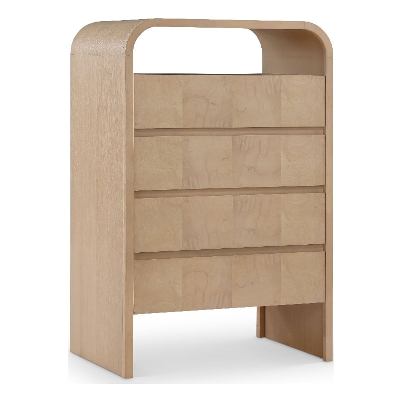 Meridian Furniture Giada Natural Oak And Ash Burl Veneer Chest