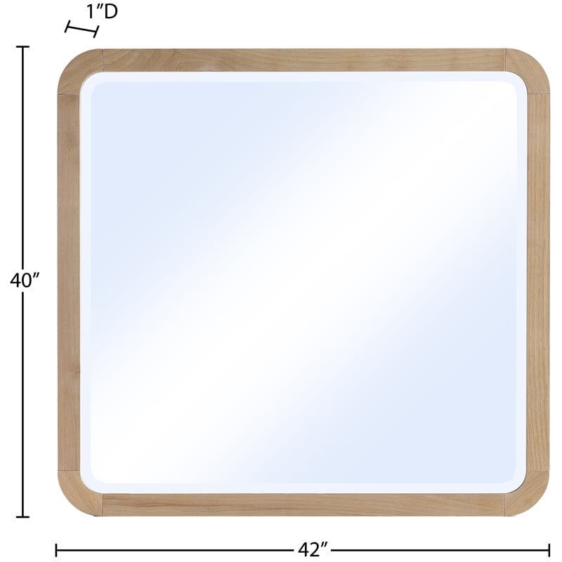 Meridian Furniture Giada Natural Oak And Ash Burl Veneer Mirror