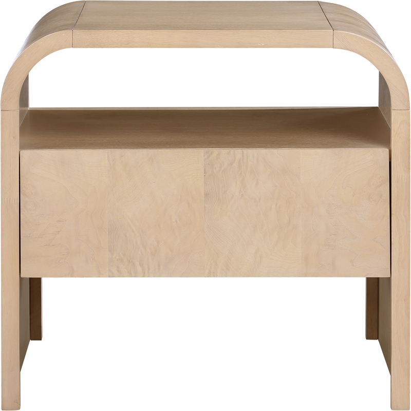 Meridian Furniture Giada Natural Oak And Ash Burl Veneer Night Stand