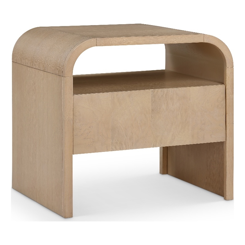 Meridian Furniture Giada Natural Oak And Ash Burl Veneer Night Stand