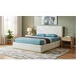 Meridian Furniture Bennet Cream Linen Textured Fabric Full Bed