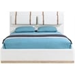 Meridian Furniture Bennet Cream Linen Textured Fabric King Bed