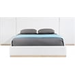 Meridian Furniture Bennet Cream Linen Textured Fabric King Bed