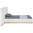 Meridian Furniture Bennet Cream Linen Textured Fabric Twin Bed