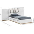 Meridian Furniture Bennet Cream Linen Textured Fabric Twin Bed