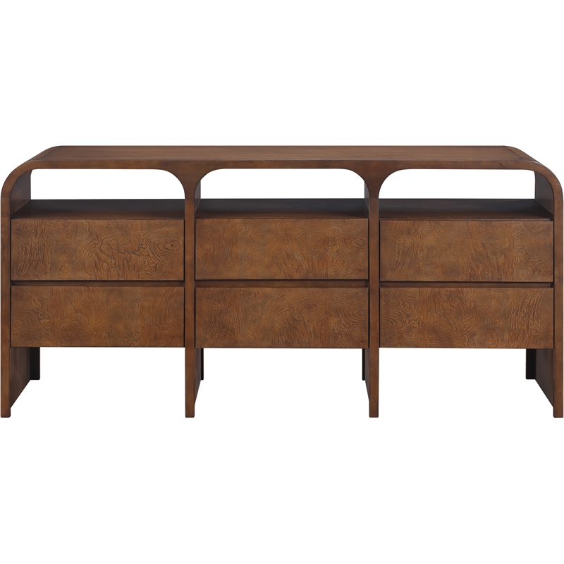 Meridian Furniture Giada Brown Oak And Ash Burl Veneer Dresser