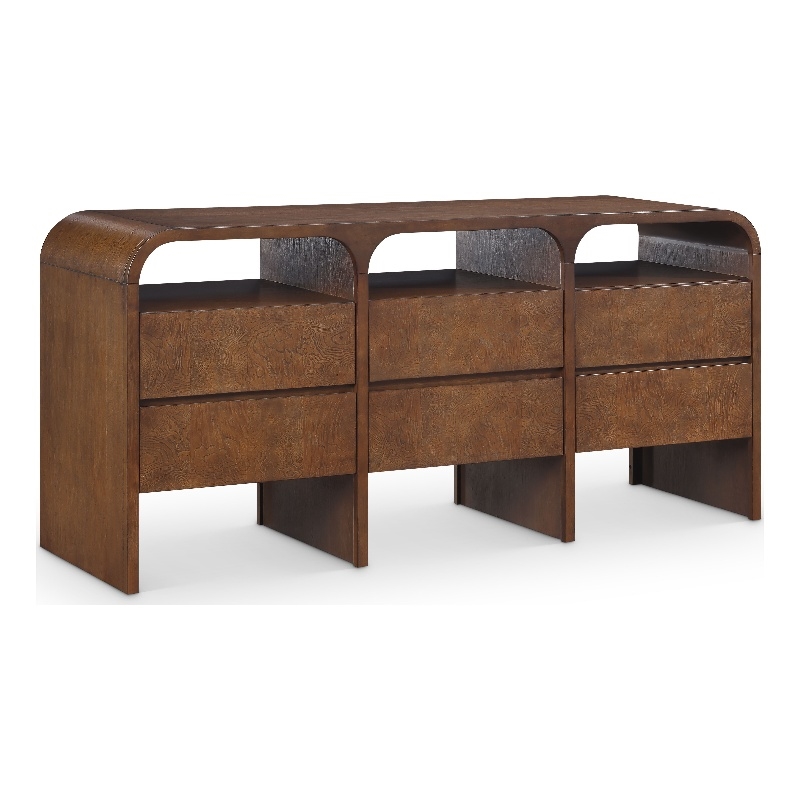 Meridian Furniture Giada Brown Oak And Ash Burl Veneer Dresser