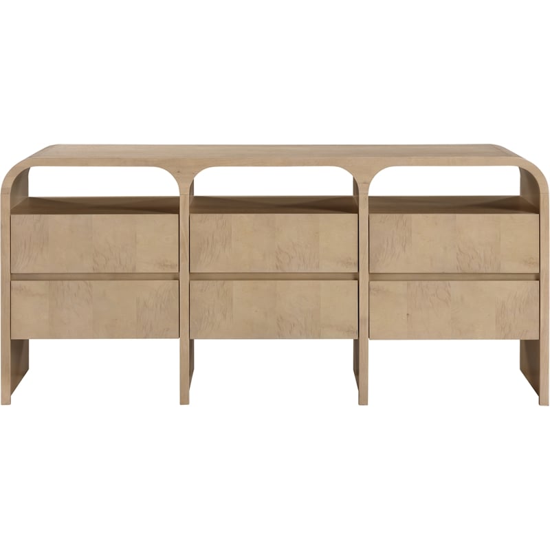 Meridian Furniture Giada Natural Oak And Ash Burl Veneer Dresser