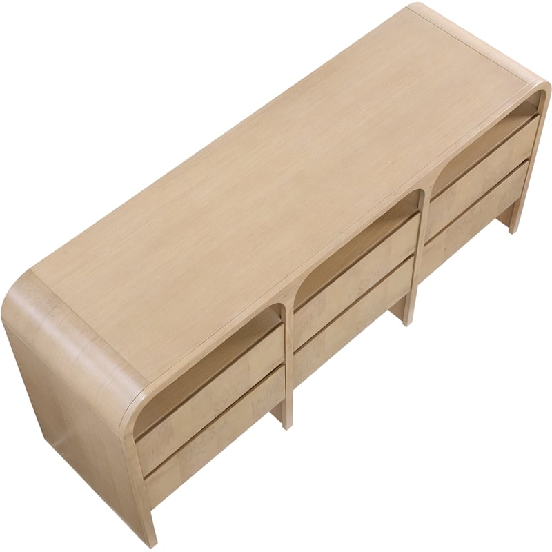 Meridian Furniture Giada Natural Oak And Ash Burl Veneer Dresser