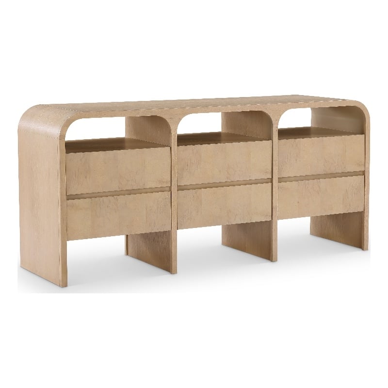 Meridian Furniture Giada Natural Oak And Ash Burl Veneer Dresser