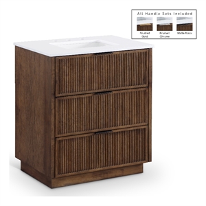 Meridian Furniture Willard 30&quot Brown Engineered Stone Bathroom Vanity