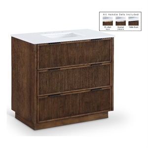 Meridian Furniture Willard 36&quot Brown Engineered Stone Bathroom Vanity