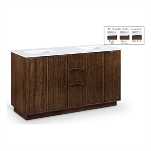 Meridian Furniture Willard 60&quot Brown Engineered Stone Bathroom Vanity