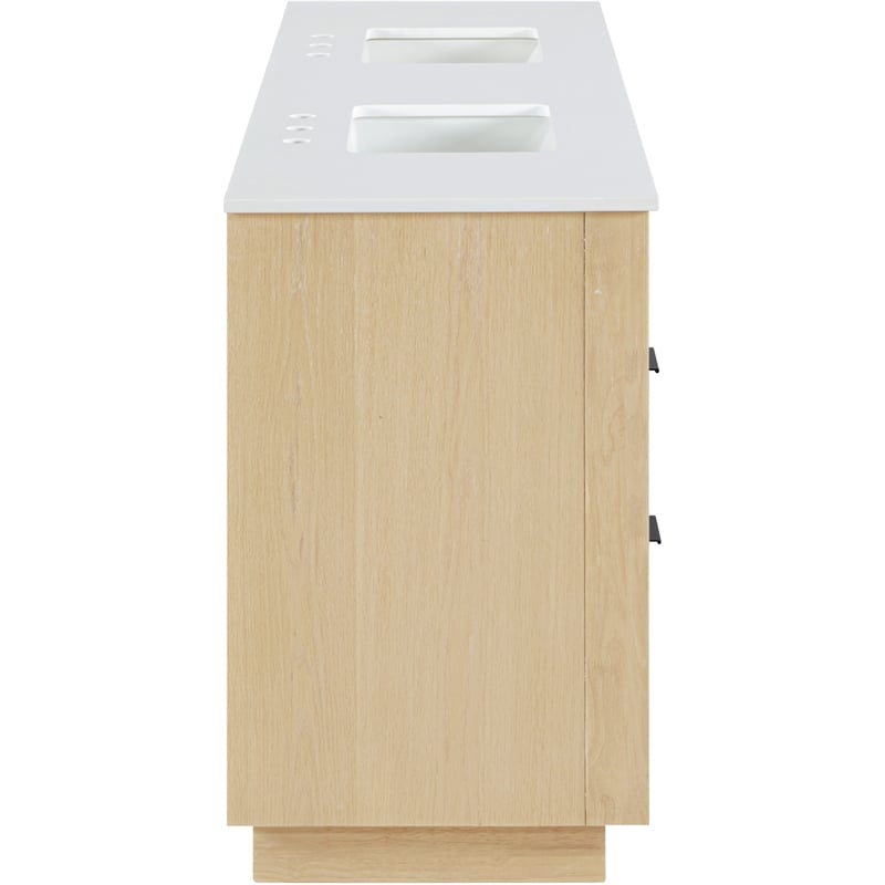 meridian furniture willard 72&quot natural engineered stone bathroom vanity