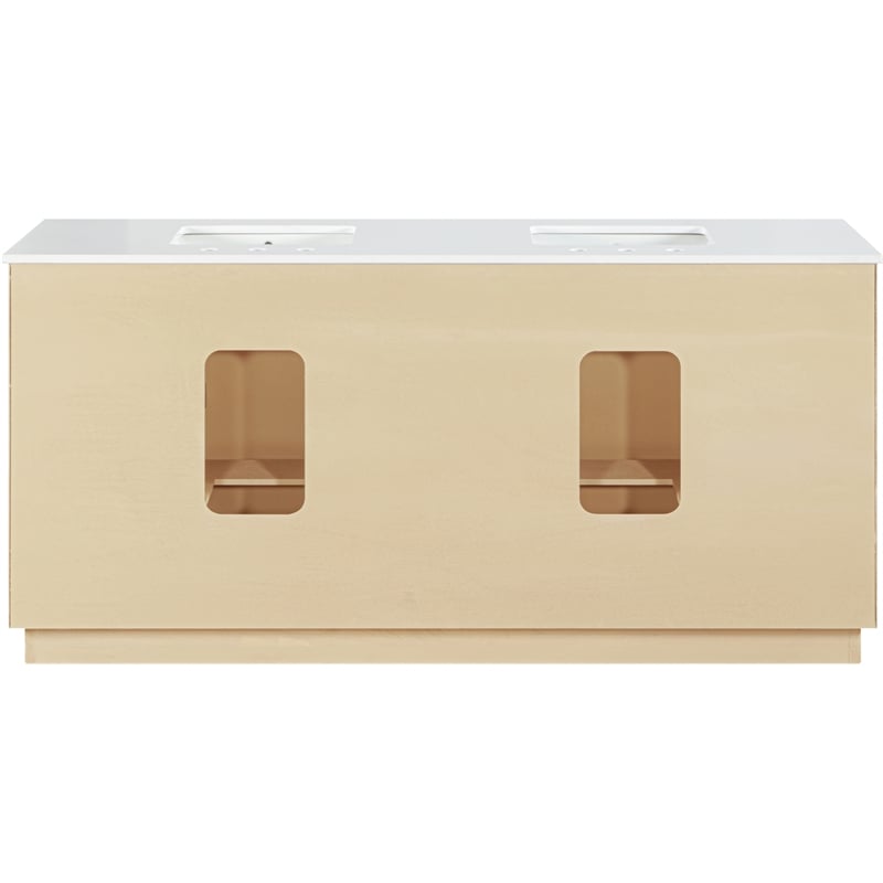 meridian furniture willard 72&quot natural engineered stone bathroom vanity