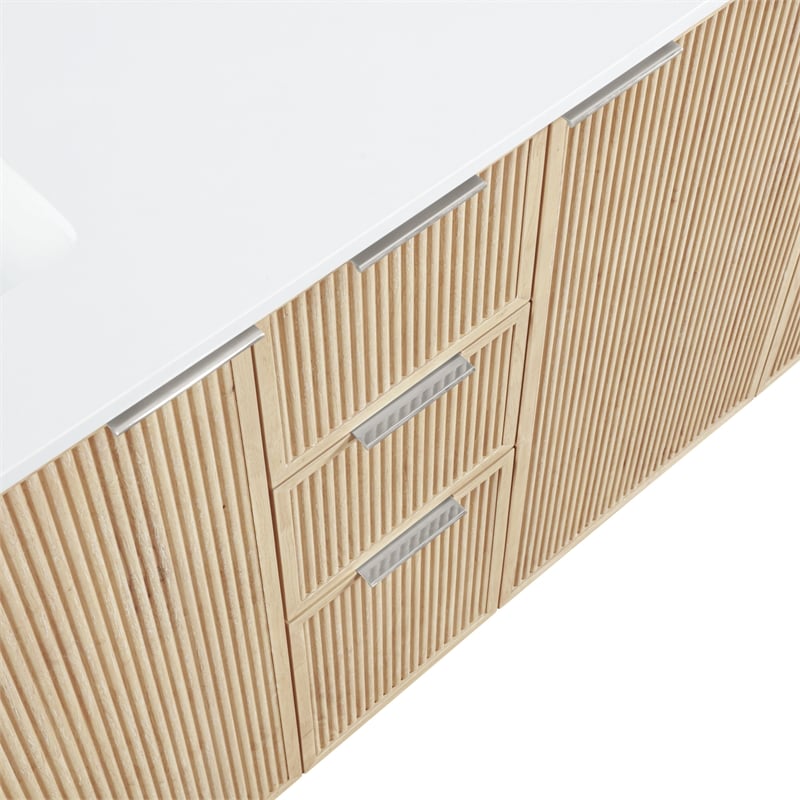 meridian furniture willard 72&quot natural engineered stone bathroom vanity
