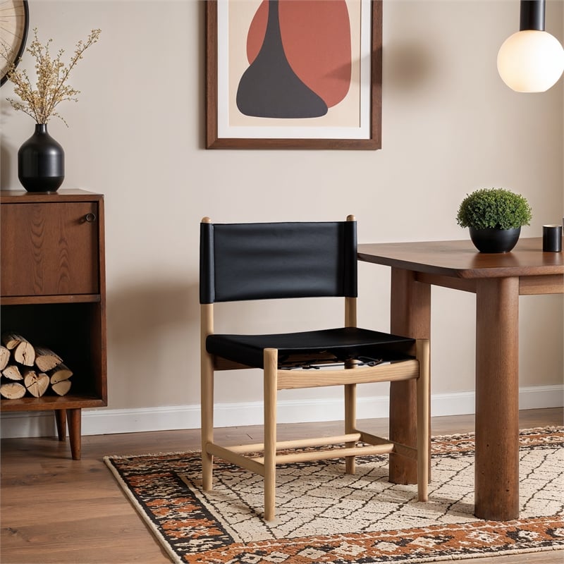 Meridian Furniture Rawlins Black Vegan Leather Dining Chair (Set of 2)