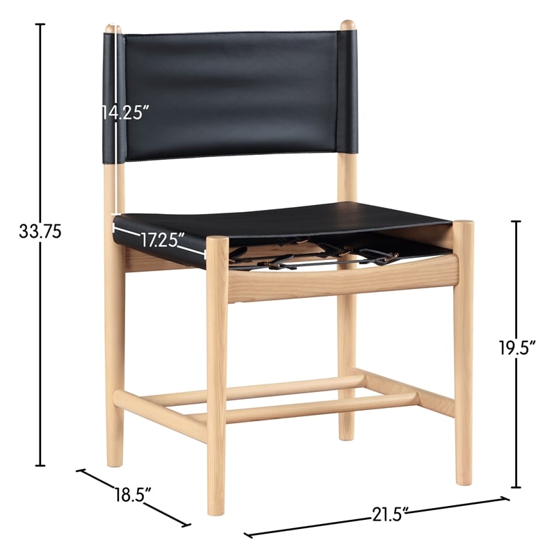 Meridian Furniture Rawlins Black Vegan Leather Dining Chair (Set of 2)