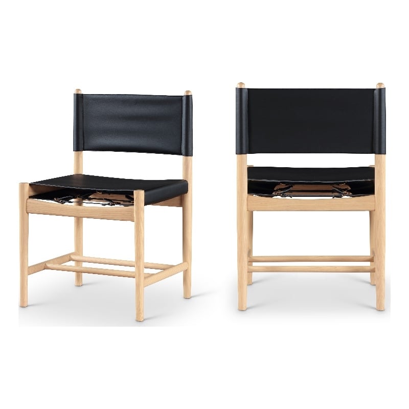 Meridian Furniture Rawlins Black Vegan Leather Dining Chair (Set of 2)