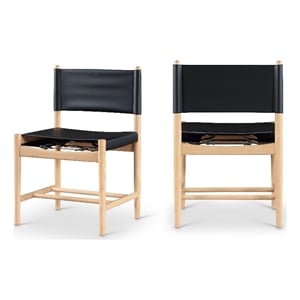 Meridian Furniture Rawlins Black Vegan Leather Dining Chair (Set of 2)