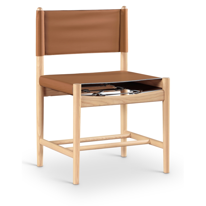 Meridian Furniture Rawlins Cognac Vegan Leather Dining Chair (Set of 2)