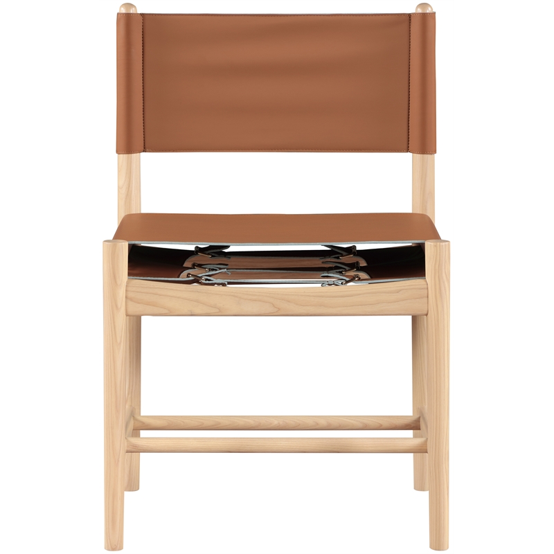Meridian Furniture Rawlins Cognac Vegan Leather Dining Chair (Set of 2)