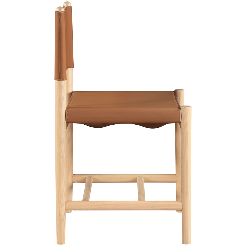 Meridian Furniture Rawlins Cognac Vegan Leather Dining Chair (Set of 2)