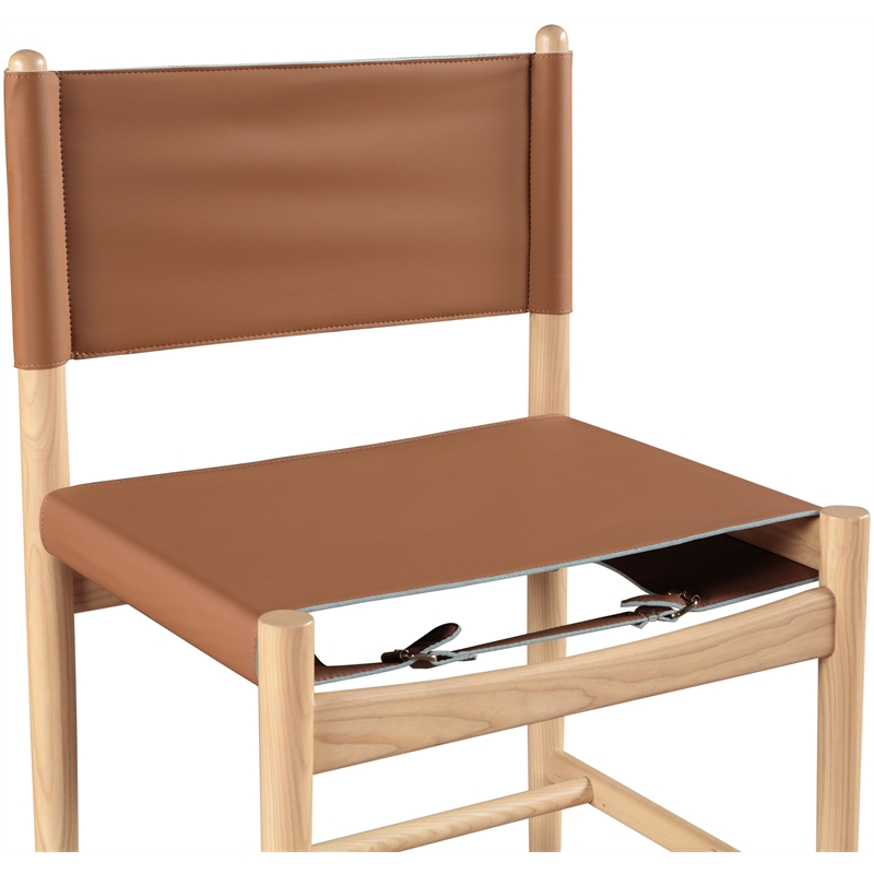 Meridian Furniture Rawlins Cognac Vegan Leather Dining Chair (Set of 2)