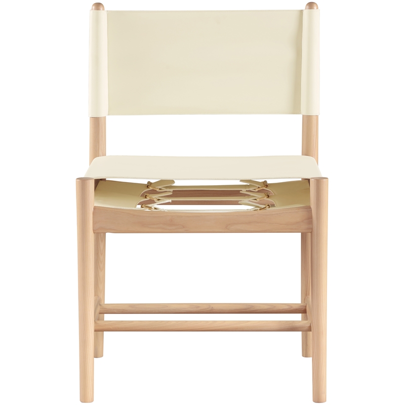 Meridian Furniture Rawlins Cream Vegan Leather Dining Chair (Set of 2)