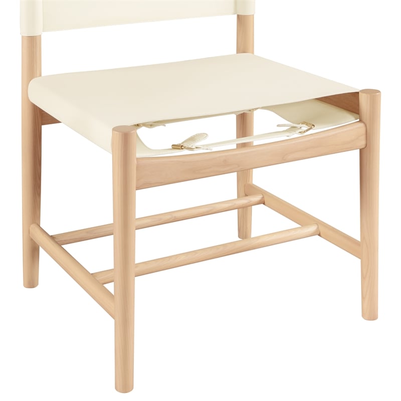Meridian Furniture Rawlins Cream Vegan Leather Dining Chair (Set of 2)