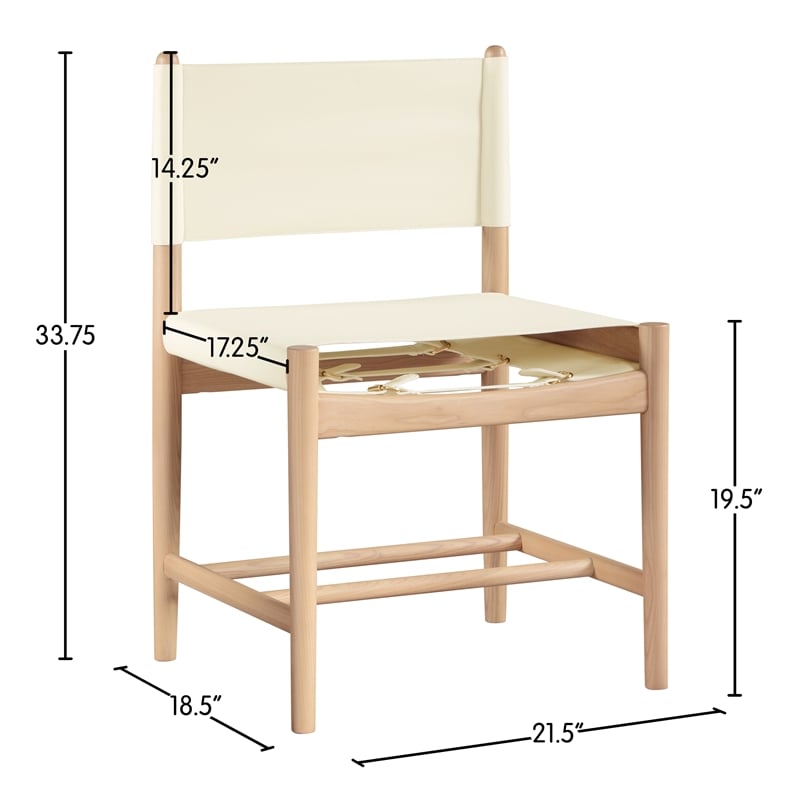 Meridian Furniture Rawlins Cream Vegan Leather Dining Chair (Set of 2)