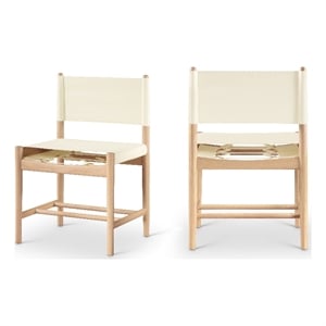 Meridian Furniture Rawlins Cream Vegan Leather Dining Chair (Set of 2)