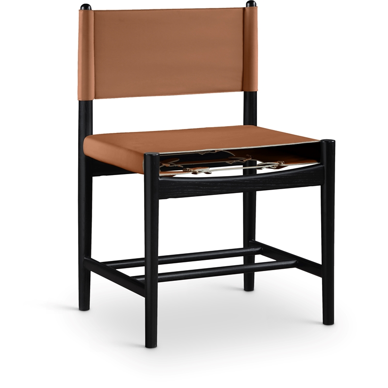Meridian Furniture Rawlins Cognac Vegan Leather Dining Chair (Set of 2)