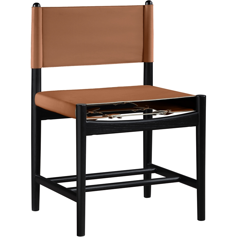 Meridian Furniture Rawlins Cognac Vegan Leather Dining Chair (Set of 2)