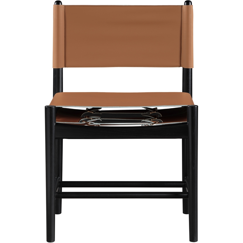Meridian Furniture Rawlins Cognac Vegan Leather Dining Chair (Set of 2)
