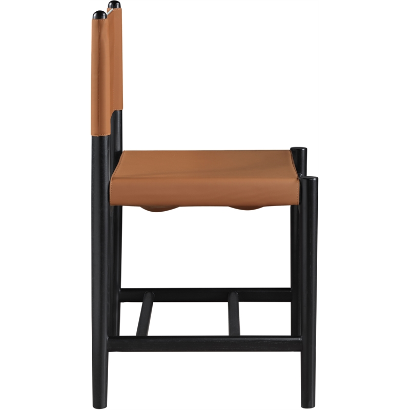 Meridian Furniture Rawlins Cognac Vegan Leather Dining Chair (Set of 2)