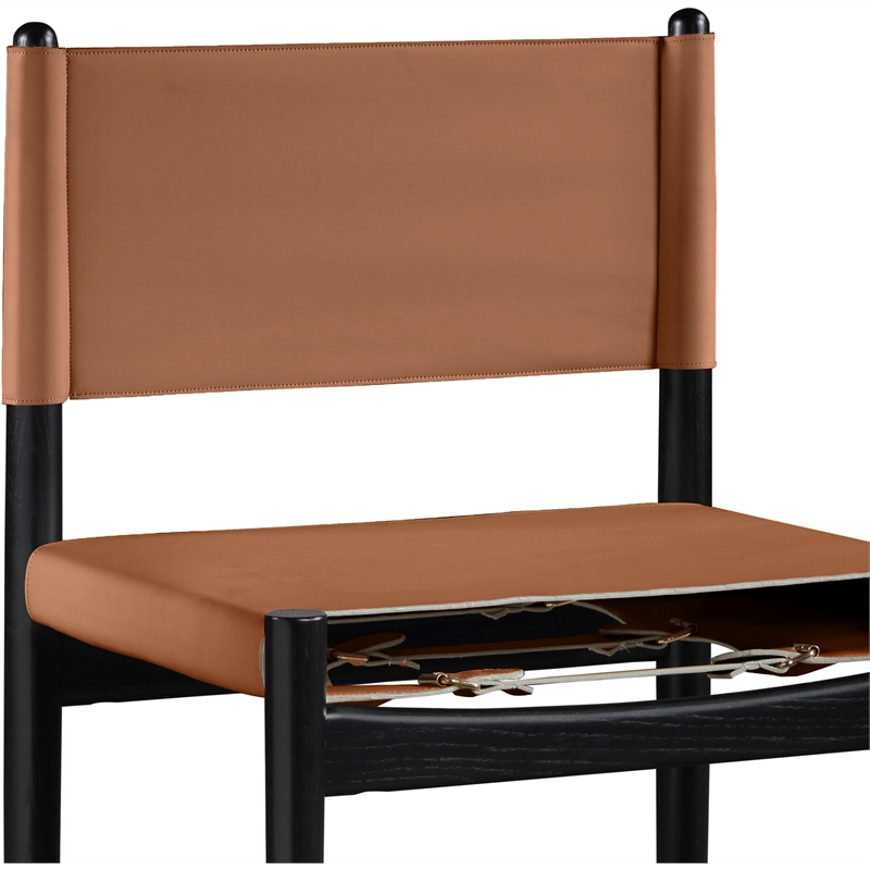 Meridian Furniture Rawlins Cognac Vegan Leather Dining Chair (Set of 2)